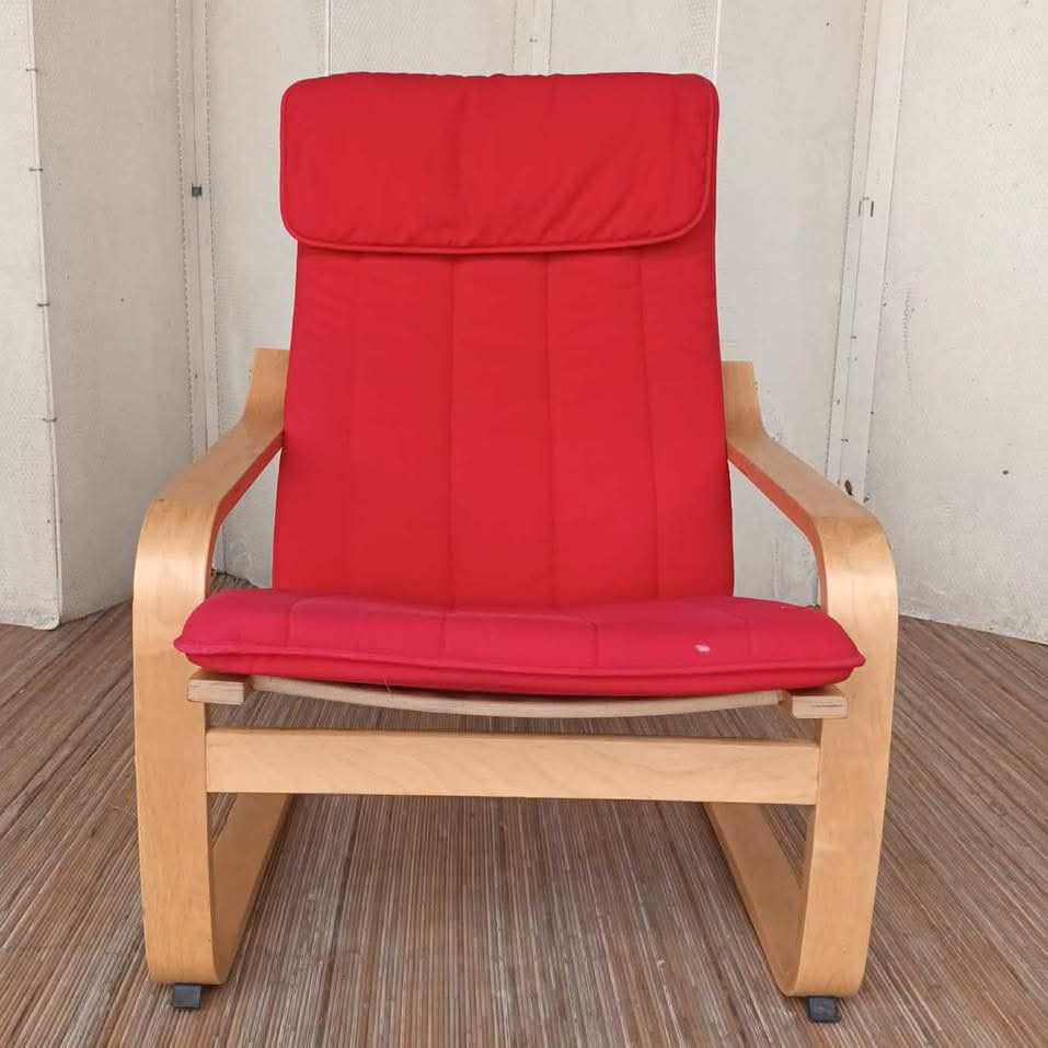 Arm Chair (Category: Chairs) located in Meycauayan. Submitted by marygracecasimiro (Listing ID 1465878846, Image 3). Description: Ikea Poang Armchair L27 x W30 x H17/38 Fully Washable Price: 4,700🩷🧡 Sale 4,200🩷.