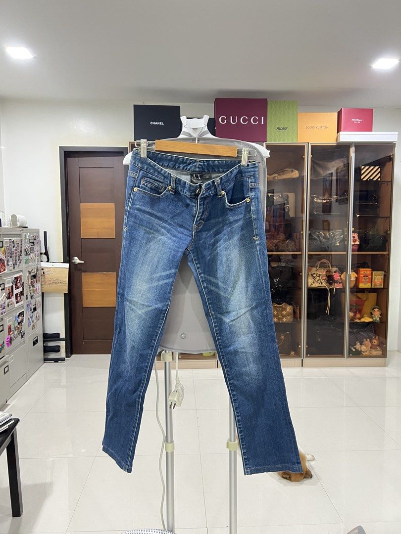 Armani Exchange Denim Blue Jeans Pants (Category: Jeans) located in Manila. Submitted by imprincessg888 (Listing ID 1465858886, Image 1). Description: - Brand: Armani Exchange - Color/Wash: Classic blue denim with subtle fading - Fit: Straight cut, comfortable everyday fit - Closure: Standard button and zipper fly with branded hardware - Condition: Great staple piece for casual outings - Shipping: Fast shipping nationwide via J&T / Flash, COD acc
