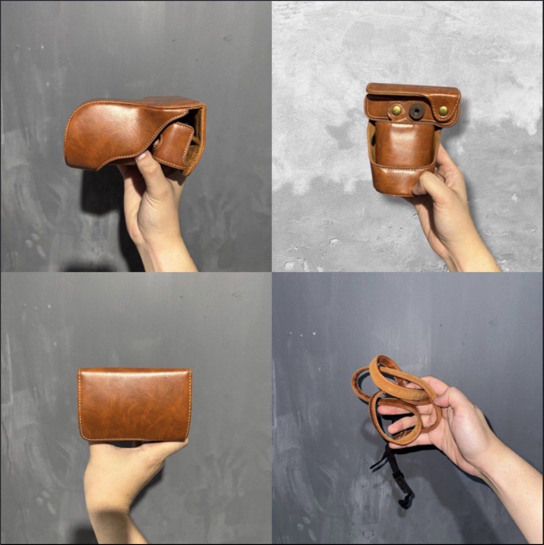 ASPACK!!! Camera Essentials (Camera Leather Bag & Holster Bag) (Category: Camera Bags & Carriers) located in Manila. Submitted by jorem.franco (Listing ID 1465843162, Image 3). Description: Pack Inclusion: Triangular DSLR/SLR Camera Holster Bag Also known as a toploader or colt case. Height: 21 cm to 22 cm Width (Top): 15 cm to 18 cm Depth: 10 cm to 12 cm ~~~~~~~~~~~~~~~~~~~~~~~~~~~~~~~~~~~~~~~~~~~ Fujifilm X-A3 PU Leather Vintage-style Camera Ca