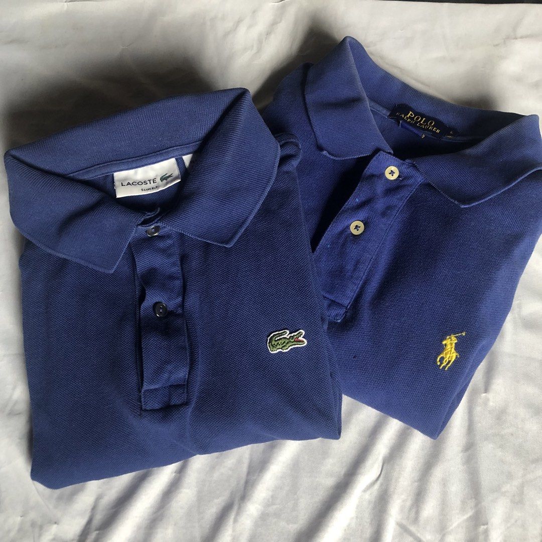 Aspack Two Blue Polo’s (Category: Luxury Apparel) located in Caloocan City. Submitted by neonfinds (Listing ID 1465866131, Image 1). Description: Size M 20 Width x 28 Length (Lacoste) Size L 23 Width x 30 Length (Ralph Lauren) For only 1650 you will have two polo’s!!!! Grab now for free shipping!.