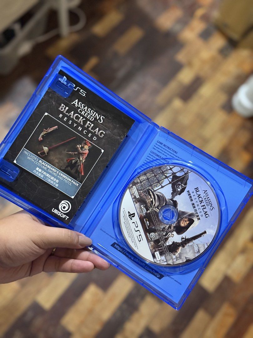Assassin's Creed Black Flag Resynced PS5 (Category: PlayStation) located in Laoag. Submitted by incognicious (Listing ID 1465948650, Image 2). Description: - Platform: PlayStation 5 - Title: Assassin's Creed Black Flag Resynced - Includes: Game disc, original case, and Blackbeard's Crimson Pack insert - Condition: Disc is clean and scratch-free, case closes securely - Status: Tested and ready to play - Price is negotiable .