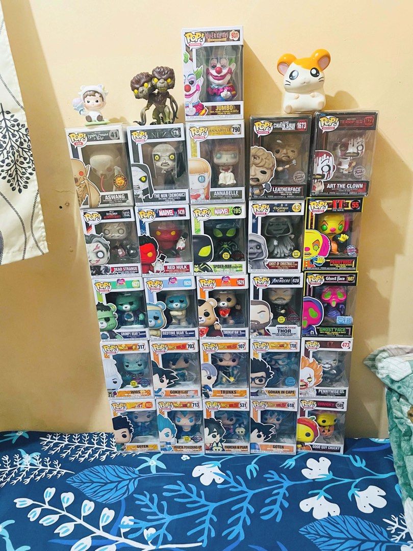 ASSORTED FUNKO SALE (Category: Action & Battle Toys) located in Manila. Submitted by zia2610 (Listing ID 1465773409, Image 2). Description: RUSH FUNKO RUSH SALE Box condition 8-9.5 ❤️✌🏻🧿 ❌❌❌❌❌ASSORTED ANIME/ MARVEL/ HOrRoR❌❌❌❌❌❌❌❌❌ PREDATOR DUTCH=500 FUNMUCKSBEAR=500 GOBLIN TREASURE=400 SLEEPYGHOST=600 PENNYWISE W/O MAKEUP=350 REDMILLER=600(EACH) JOKER=400 BLACK PHONE=400 JUMBO=500 TOXIC AVENGER=350 PENNYWISE BACKLIGHT=600 ASH=400 VECNA=600 YES