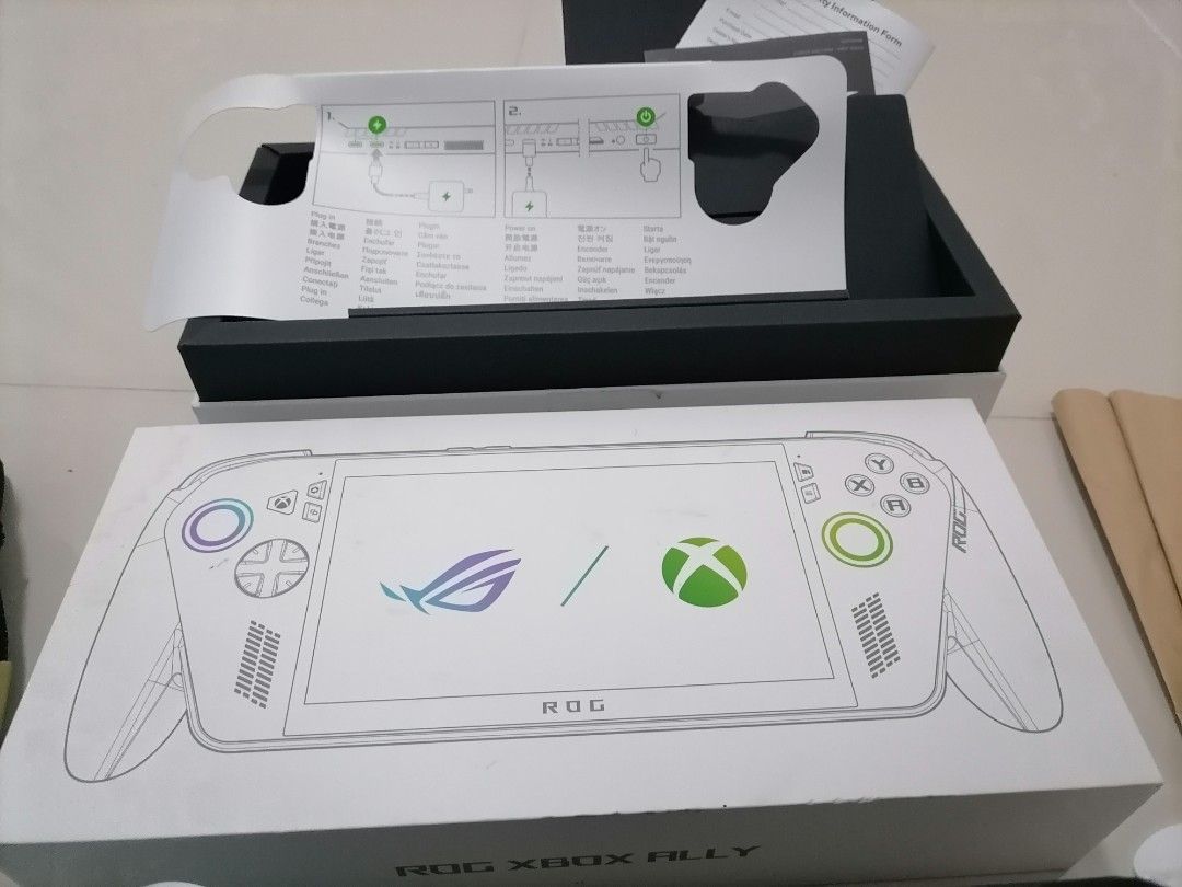 ASUS ROG Ally RC73YA Handheld Gaming Console (Category: Nintendo) located in Manila. Submitted by zenwater-f559 (Listing ID 1465923645, Image 1). Description: - Model: ASUS ROG Ally (Gardenia White) - Processor & Storage: AMD Ryzen Z2 A, 512GB PCIe G4 SSD, 16GB RAM - Display & OS: 7-inch FHD 120Hz screen, Windows 11 Home pre-installed - Bonus: Fitted with a One Piece Straw Hat Pirates thumb grip cap - Inclusion: Complete with original retail box,