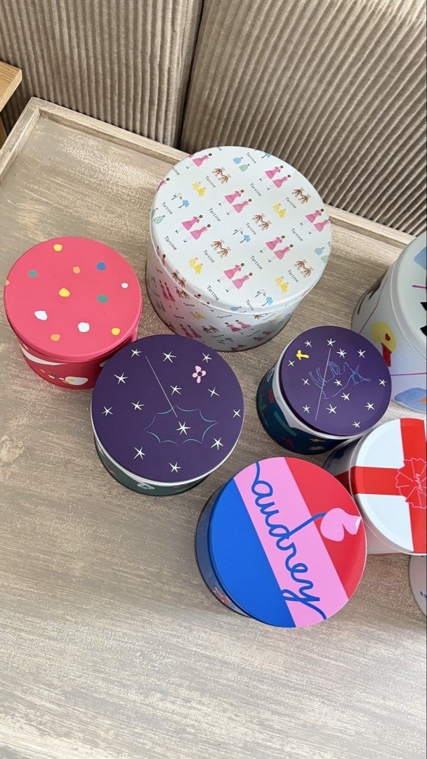 Audrey Decorative Metal Cookie Tin (Category: Vintage Collectibles) located in Manila. Submitted by pinklilo (Listing ID 1465806200, Image 3). Description: selling as bundle- 11pcs.