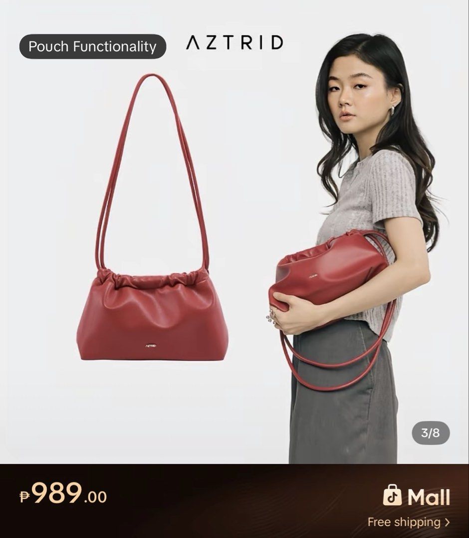 Aztrid small dumpling bag (Category: Cross-body Bags) located in Pasay City. Submitted by haileybrxx (Listing ID 1465927137, Image 1). Description: used twice only.
