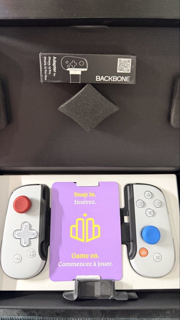 Backbone One PlayStation Edition for iPhone (Category: Controllers) located in Pasig City. Submitted by coconotclub (Listing ID 1465830774, Image 1). Description: - Official PlayStation Edition controller designed for iPhone - Transforms your smartphone into a portable gaming console - Includes adapter box specifically for iPhone 13, 13 Pro, and 13 Pro Max - Comes with original box and packaging - Ideal for cloud gaming, PS Remote Play, and nativ