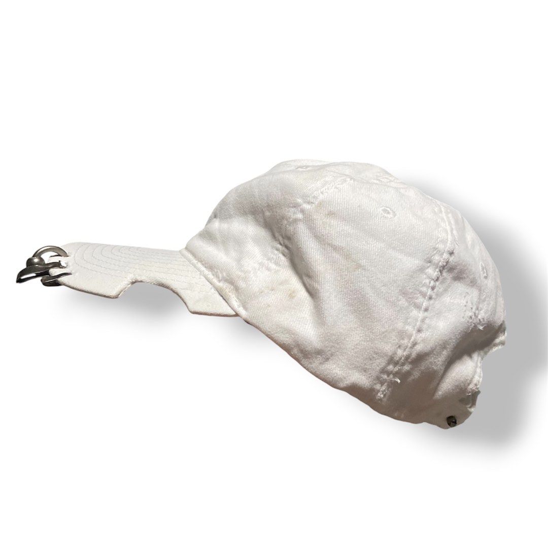 BALENCIAGA PIERCING DISTRESSED LOGO BALL CAP (Category: Luxury Accessories) located in Iloilo. Submitted by wornworthyph (Listing ID 1465908675, Image 3). Description: ONE SIZE FITS ALL EXCELLENT CONDITION COLOR RATE - 9 / 10 COMPLETE TAGS NO ISSUE ₱ 580 + SHIPPING FEE 📍ILOILO 🧾 GCASH ( PAYMENT FIRST ) 🚚 J&T COURIER..