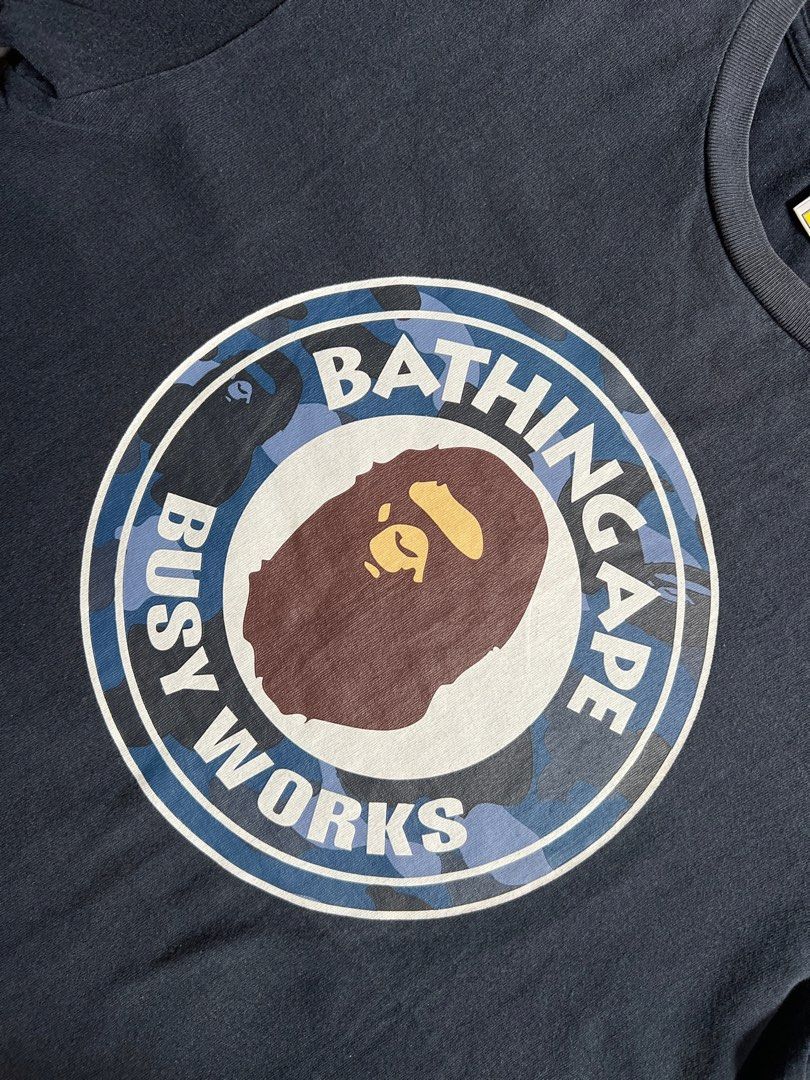 BAPE ABC Busy Works Graphic Tee (Category: Tshirts & Polo Shirts ) located in General Santos City (Dadiangas). Submitted by nofuckingli (Listing ID 1465779535, Image 3). Description: BAPE ABC Busy Works Graphic Tee Width: 20.5” Length: 28” Condition: 9.5/10 Color Rate: 9.3/10 No issues overall Needs wash.