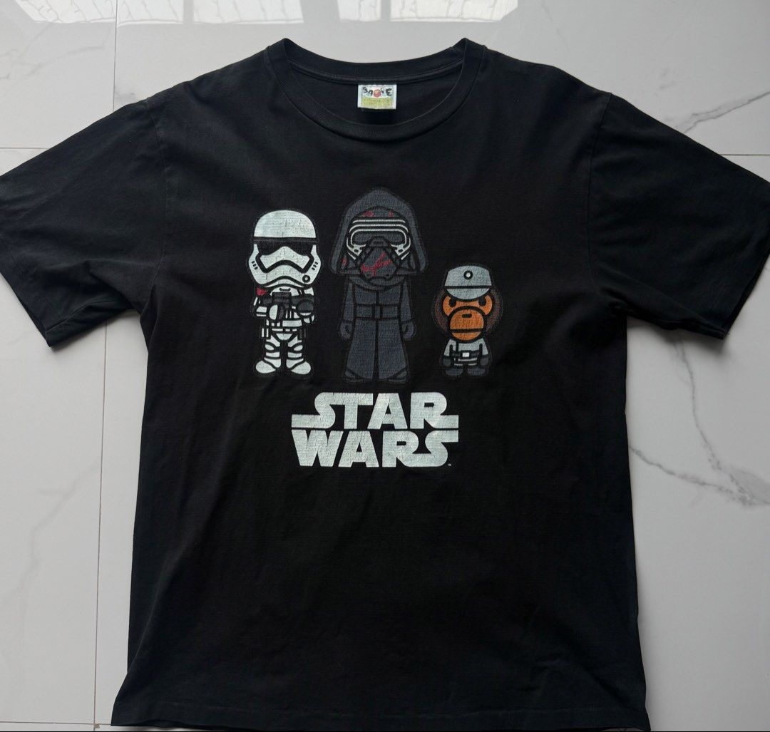 Bape star wars (Category: Activewear) located in Manila. Submitted by jacob05_713 (Listing ID 1465922260, Image 1). Description: Bape x star wars Size large Authenthic Issue hairlines crack and jobus 2300 ship.