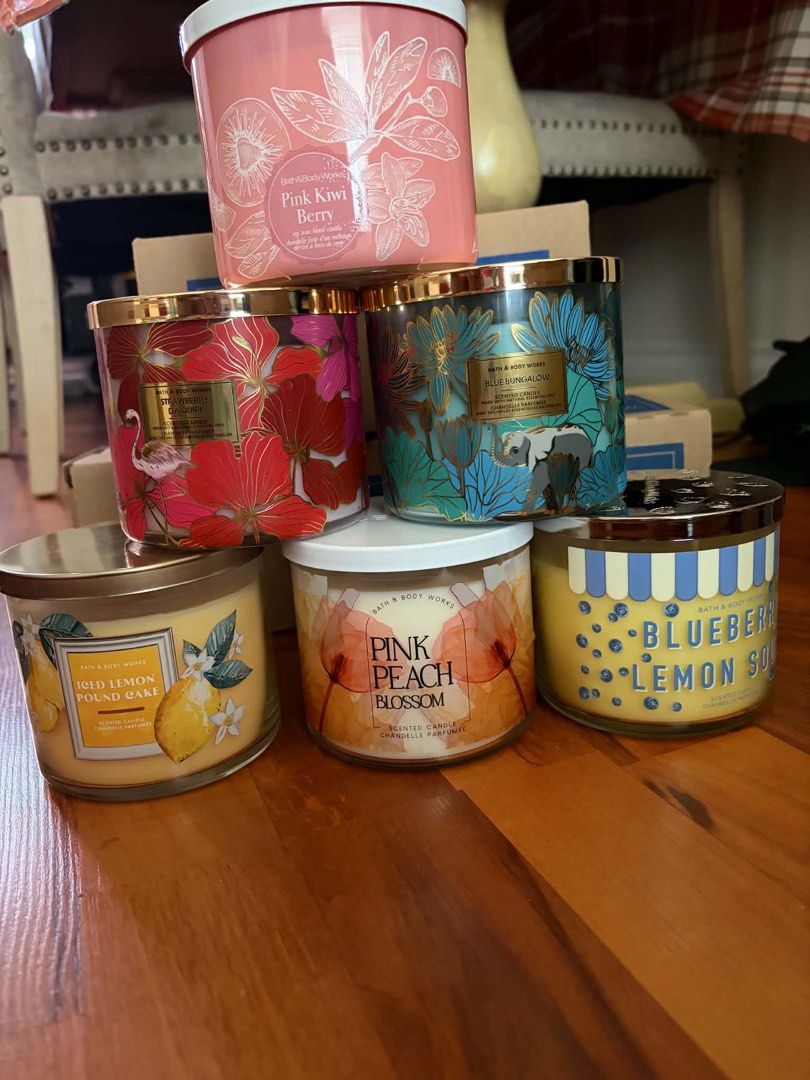 Bath and Body Works 3 Wick Candles (Category: Home Fragrance) located in Manila. Submitted by 28pandas (Listing ID 1465790140, Image 1). Description: All authentic from Canada. Comes with box. Pls message to check availability. Lalamove only…sf to be shouldered by buyers. .