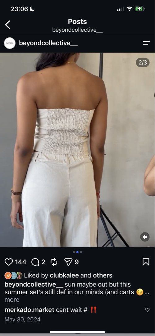 Beyond Collective Sundance Top (Sand) (Category: Others Tops) located in Marikina City. Submitted by summersoulmate (Listing ID 1465919968, Image 2). Description: dm for ww NO REFUNDS/RETURNS GCash only Lalamove/Grab Express Color: Sand Size S Bought at a pop-up RFS: too tight on me/doesnt fit anym og price 899.