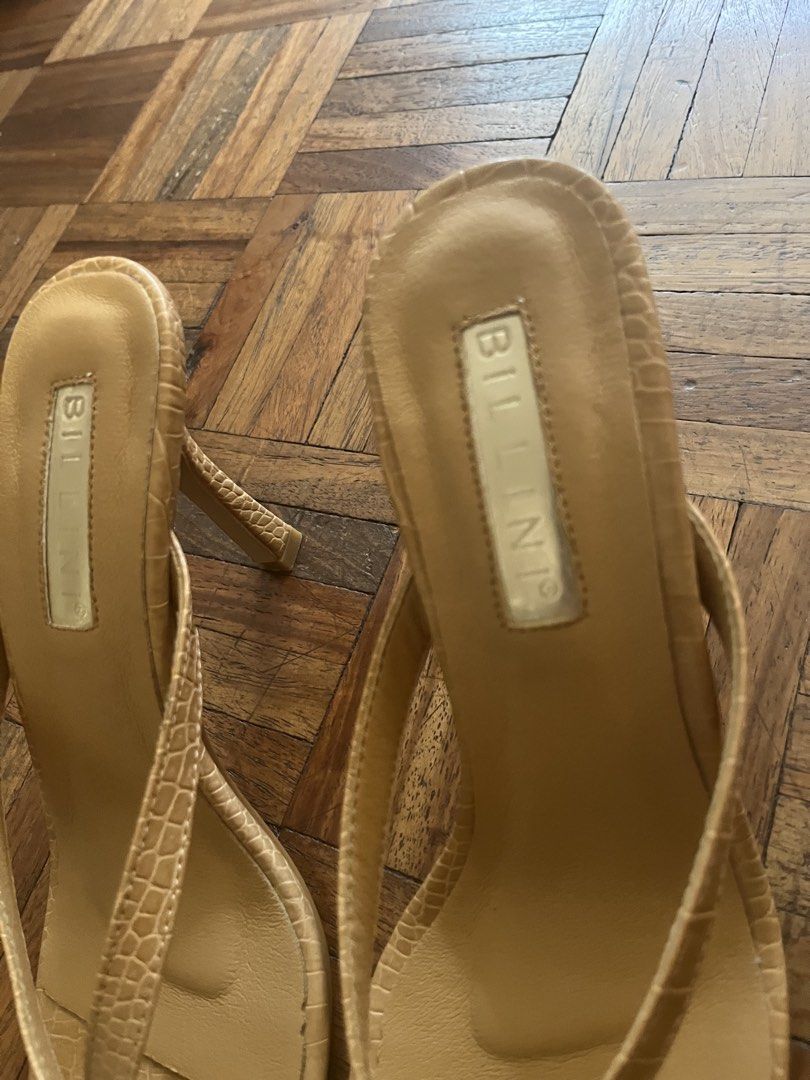 Billini Solana Crocodile Print Heels (Category: Heels) located in Makati City. Submitted by yoursecondbest (Listing ID 1465794629, Image 2). Description: Size 38 in PH. Used once in a carpeted area pa. This is Australian brand. No scrubs can pass as new. 3 inches heels..