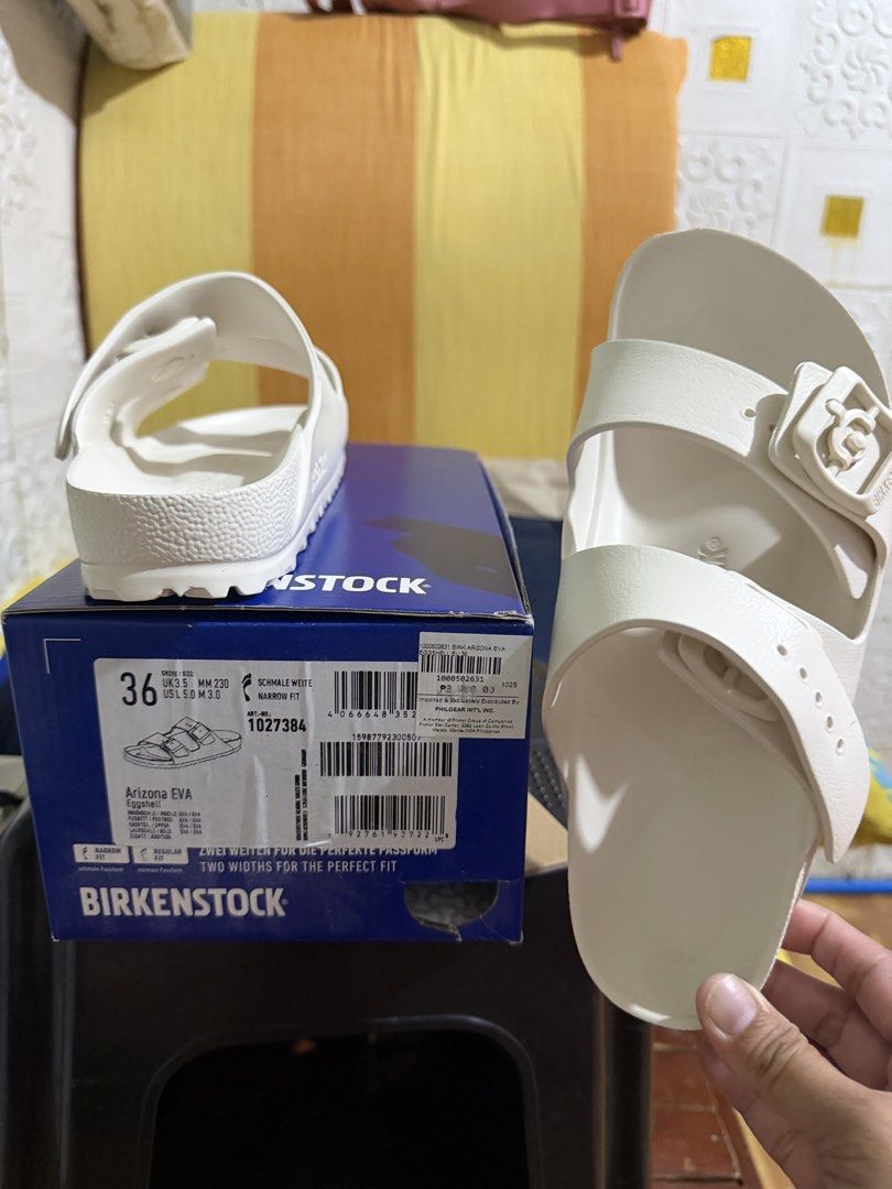 Birkenstock Arizona EVA Eggshell 36USW (Category: Sandals) located in Cavite. Submitted by thineramos (Listing ID 1465867269, Image 2). Description: Selling my unused Birkenstock Arizona EVA Eggshell 36USW. Bought for 3,790 RFS: Decluttering.
