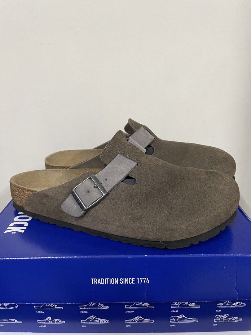 Birkenstock Boston Suede Brown 42 (Category: Slippers & Slides) located in Quezon City. Submitted by drake0302 (Listing ID 1465952204, Image 3). Description: For sale: birkenstock boston suede brown 42 , men us9.5-10 , grey strap , no box , 2025 purchase , authentic.