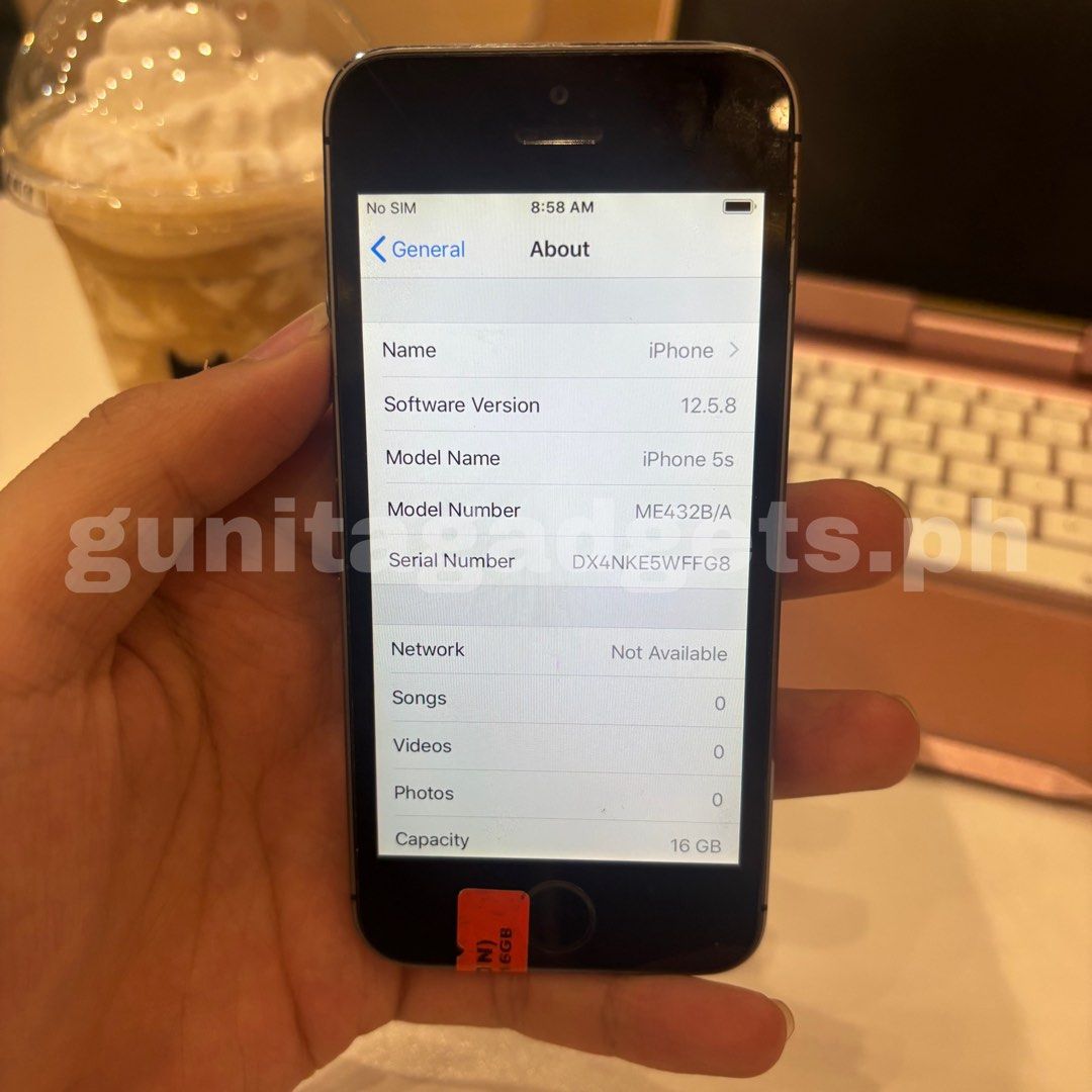 Black iPhone 5s (16GB) (Category: Video Cameras) located in Quezon City. Submitted by gunitagadgets.ph (Listing ID 1465784404, Image 3). Description: TEXT ME TO ORDER!! hello people! selling my 5S 16GB Space Grey 📸 Original pre-owned Apple unit, mainly recommended for digicam use, Apple Music, and casual use. Details: • Wi-Fi only • AirDrop works • Touch ID / fingerprint works • Sound working • All buttons working • Front & back cameras working 