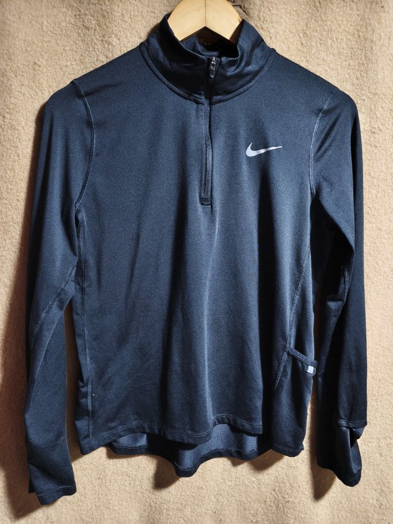 black Nike Dri-FIT half-zip running pullover, Lenght 24.5", Width 19" (Category: Activewear) located in Camalaniugan. Submitted by thrifter10 (Listing ID 1465888931, Image 1). Description: .