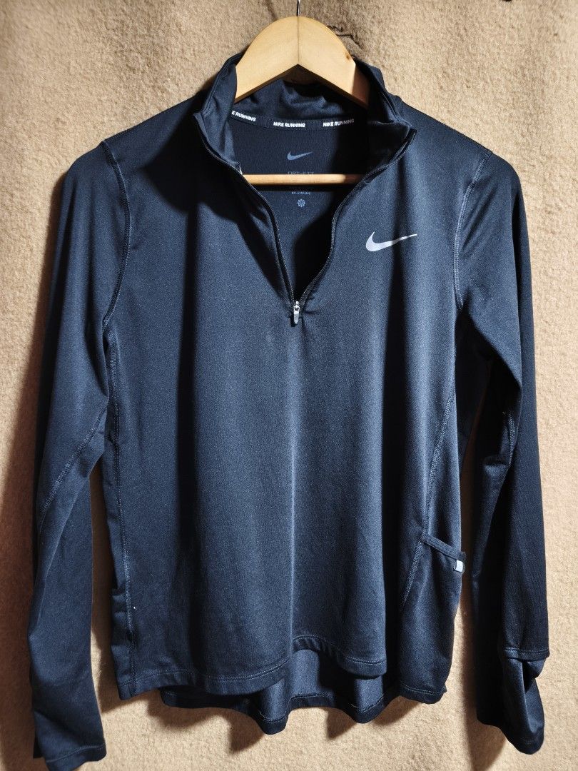 black Nike Dri-FIT half-zip running pullover, Lenght 24.5", Width 19" (Category: Activewear) located in Camalaniugan. Submitted by thrifter10 (Listing ID 1465888931, Image 2). Description: .