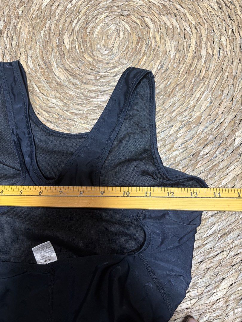 Black One-Piece Swimsuit Size XL (Category: Bikinis & Swimsuits) located in Malabon City. Submitted by lheithriftshop (Listing ID 1465870369, Image 3). Description: - Color: Classic Black with subtle all-over patterned texture - Design: Scoop neckline with supportive straps and a sporty back cutout - Comfort: Fully lined interior for extra coverage and support - Mode of Payment: GCash, BPI, or Bank Transfer - Shipping: Fast shipping via J&T Expre