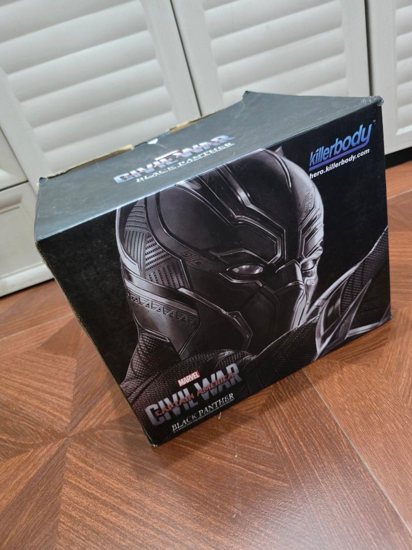 BLACK PHANTER by Killerbody (Category: Figurines & Statues) located in Manila. Submitted by everyallmustgo (Listing ID 1465839098, Image 1). Description: KB20051, a 1:1 Black Panther helmet replica from Avengers: Endgame. The KB20051 is specifically documented as a 1:1 replica, with a 53–63 cm head circumference. NEGOTIABLE!.
