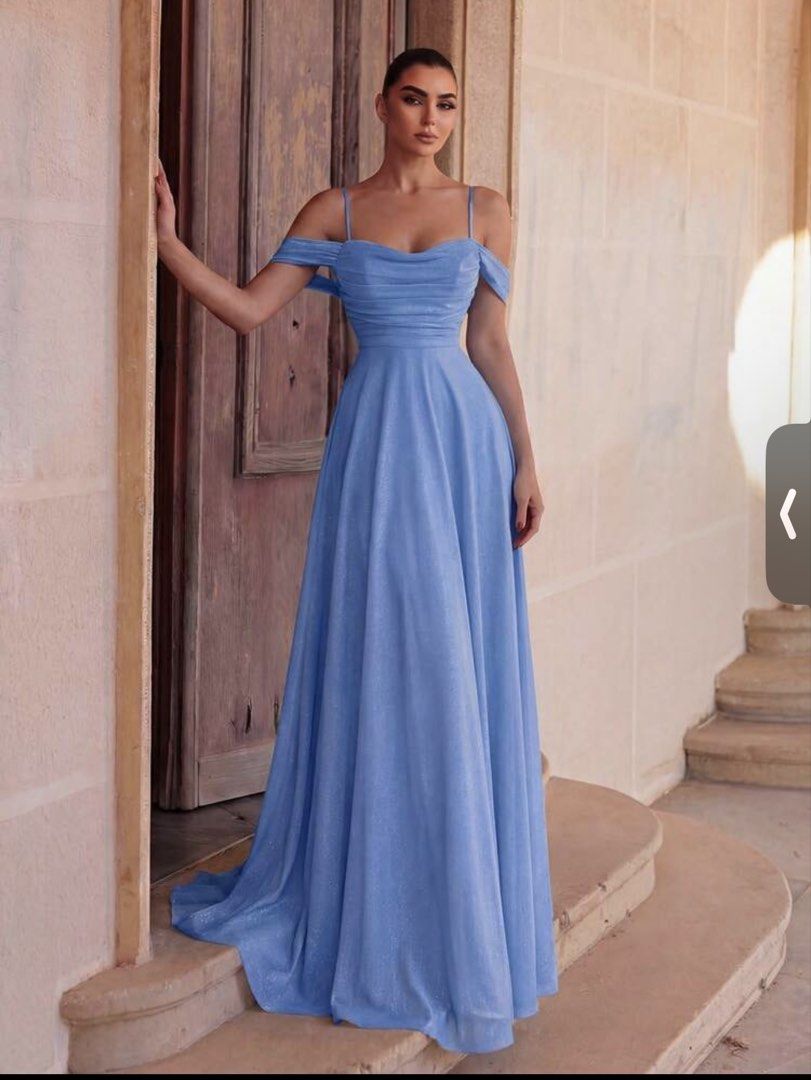 Blue long gown (off shoulder) (Category: Evening dresses & gowns) located in Manila. Submitted by grazielatd45410 (Listing ID 1465827743, Image 2). Description: Used once! From Shein SRP 1200.00.