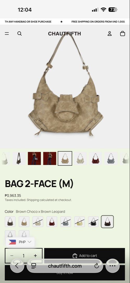 BNEW CHAUTFIFTH Y2K BAG (Category: Shoulder Bags) located in Caloocan City. Submitted by shehadtogo.ph (Listing ID 1465788664, Image 2). Description: -Used once only • Condition: 10/10 — like brand new • Bought in Hanoi— Feb 2026 • 100% authentic with serial number • No original dustbag • Well-kept and in excellent condition Can send more photos/videos upon request. Just DM! 📩.