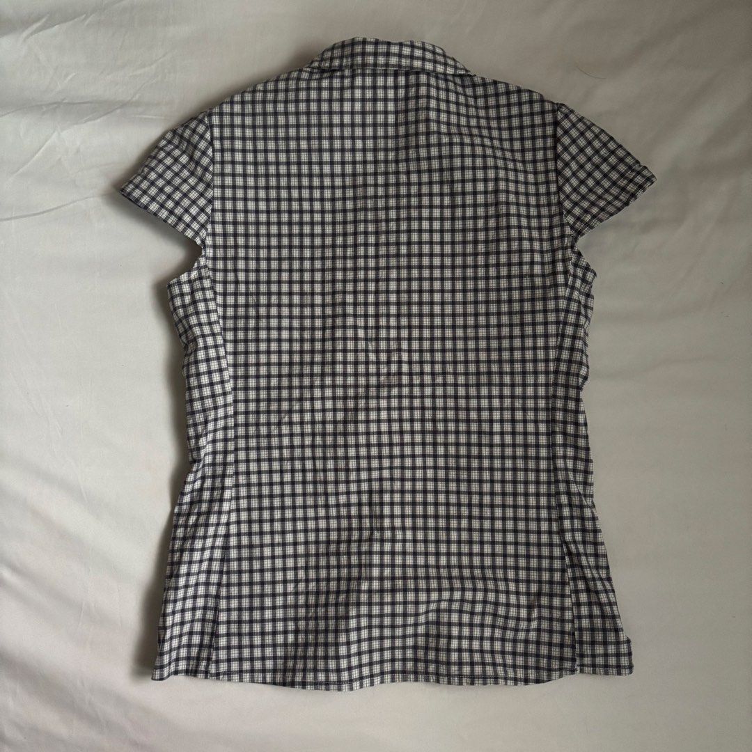 Brandy Melville Black White Plaid Gingham Button Up Blouse (Category: Blouses) located in Las Pinas. Submitted by 913declutters (Listing ID 1465830119, Image 2). Description: Brandy Melville Dark Blue Gingham Rue Top .
