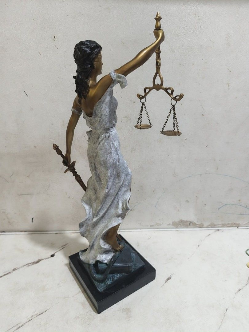 Brass lady justice with marble stand statue display (Category: Other Home Decor) located in Manila. Submitted by kurukutuk (Listing ID 1465772072, Image 3). Description: brass lady justice with marble stand statue display 19 x 7 inches HxL made of brass.