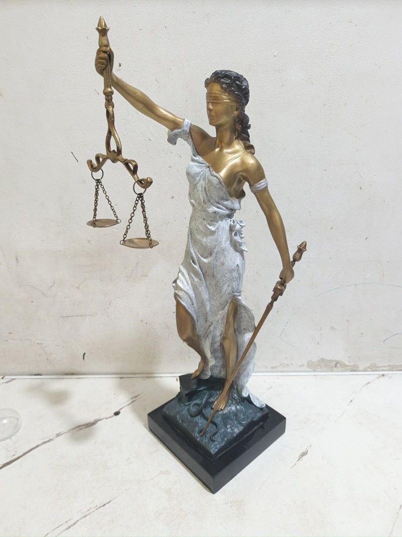 Brass lady justice with marble stand statue display (Category: Other Home Decor) located in Manila. Submitted by kurukutuk (Listing ID 1465772072, Image 2). Description: brass lady justice with marble stand statue display 19 x 7 inches HxL made of brass.