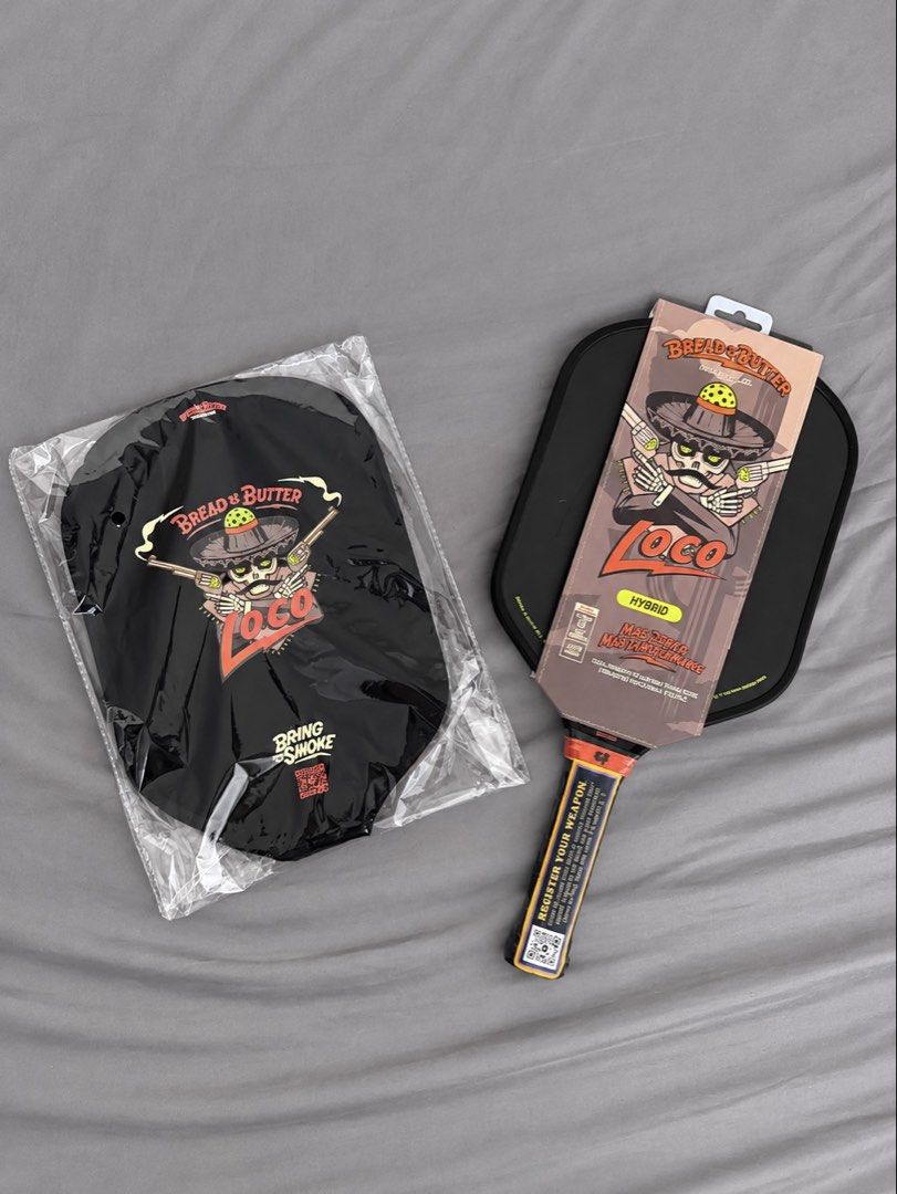 Bread & Butter Loco Pickleball Paddle (Category: Racket and Ball Sports) located in Kalibo. Submitted by anaaaaa1 (Listing ID 1464178620, Image 2). Description: 9500 (negotiable) - Black Bread & Butter Loco pickleball paddle - Hybrid carbon fiber surface for a blend of power and control - Dual density foam core for enhanced feel and responsiveness - Black grip with vibrant orange accents - Perfect for players seeking a versatile paddle for their 