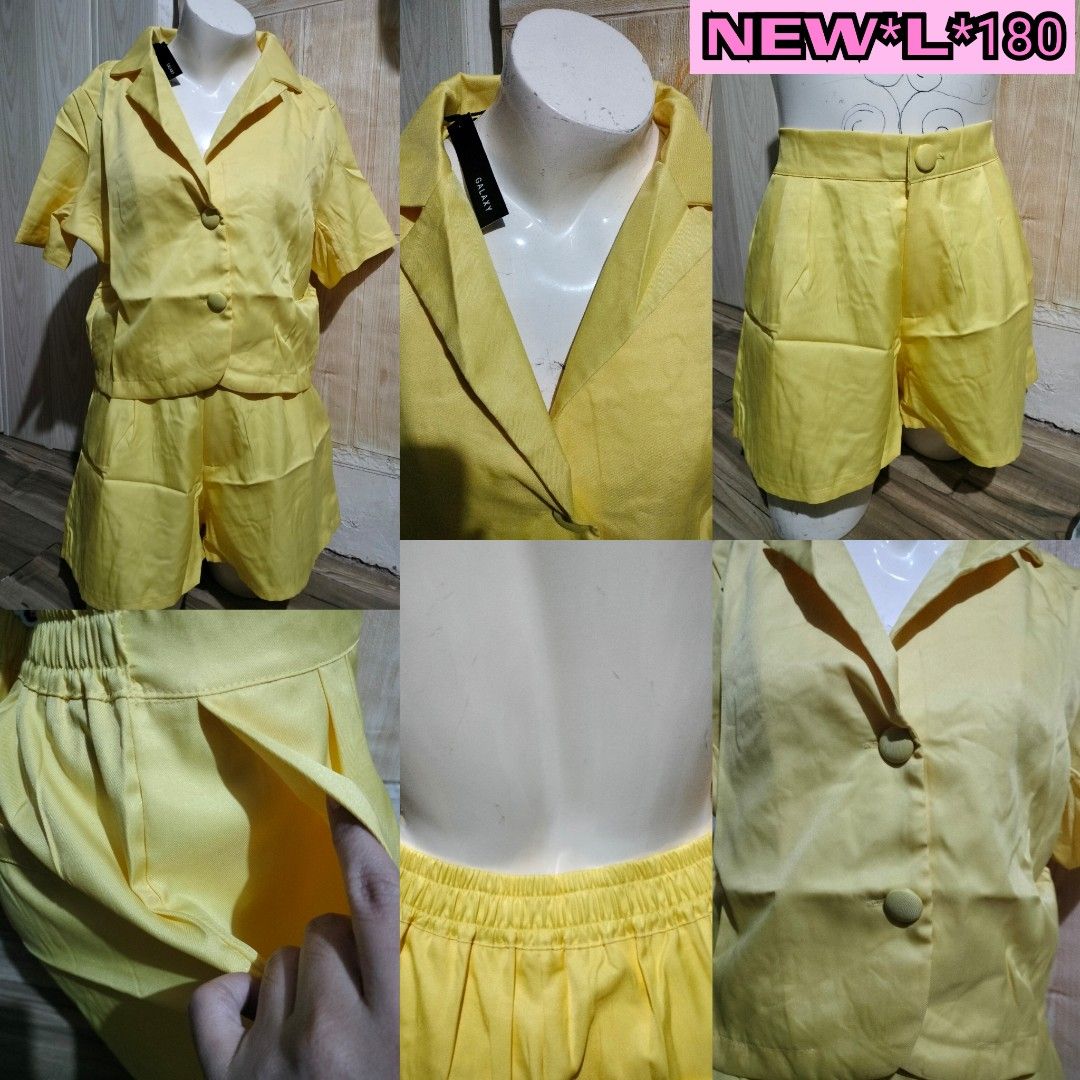 Bright Yellow Short Sleeve Coords Size L (Category: Sets or Coordinates) located in Pateros City. Submitted by GandakaHandpick2.0 (Listing ID 1465883471, Image 1). Description: .
