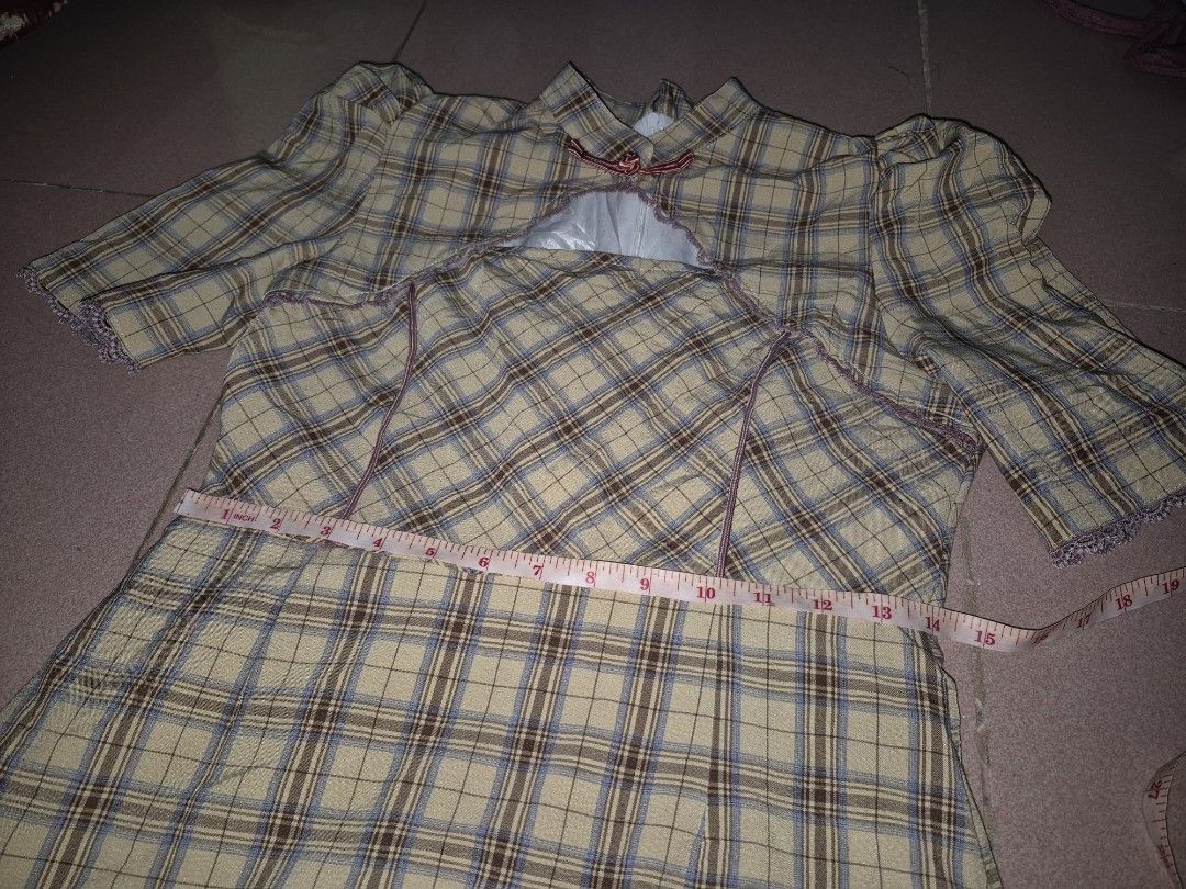 Brown Checkered Qipao Style dress (Category: Dresses) located in Calamba. Submitted by bb.lace (Listing ID 1465836731, Image 2). Description: .