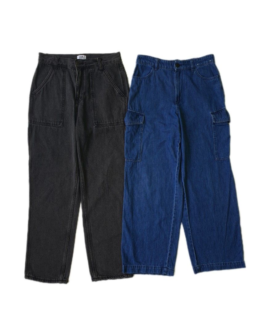 Bundle Carpenter & Baggy Pants (Category: Jeans) located in Bani. Submitted by thriftmaggots.ph (Listing ID 1465792115, Image 1). Description: Bundle Carpenter & Baggy Pants Claim for 1000php + shipping fee Both size 29/30 waistline Simple Society Carpenter Pants Uniqlo Cargo Baggy Pants Both 9/10 Excellent no issue Loc pangasinan, luzon Payment first via gcash Pass to cod/cop Vgood condition.