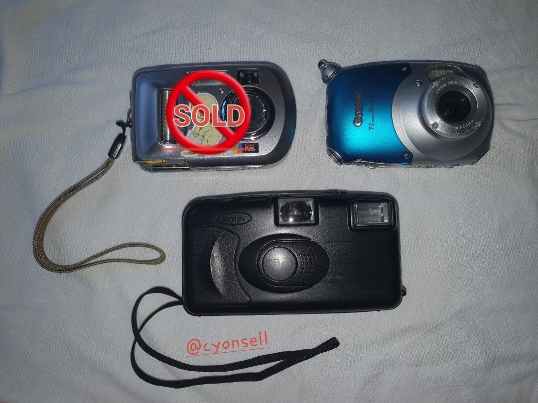 [BUNDLE] Kodak KB10 & Canon Powershot D10 (Category: Cameras) located in Baleno. Submitted by cyonsell (Listing ID 1462458604, Image 1). Description: GET ALL!!! PLEASE REFER TO SEPARATE POSTINGS FOR MORE DETAILS. Inclusions: - Kodak KB10 - Canon Powershot D10 📌 Kodak KB10 - for parts/display/repair, non-working film camera - uses 2 AA alkaline batteries 📌 Canon Powershot D10 - untested waterproof digital camera RFS: need additional funds for ne