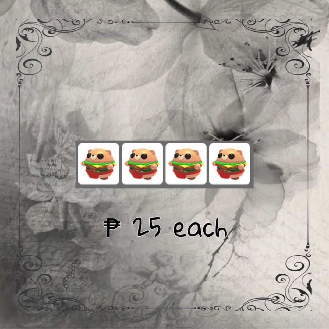 Burger bear adopt me pet roblox (Category: In-Game Products) located in Guinobatan. Submitted by riescart (Listing ID 1465865219, Image 1). Description: .