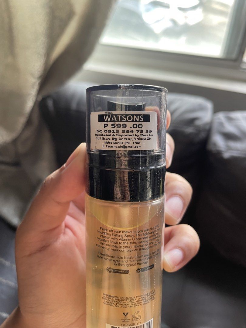 BYS Hydra Makeup Mist Vitamin C 80ml (Category: Makeup) located in Bacolod City. Submitted by declutteringbyj_ (Listing ID 1465837565, Image 2). Description: Bought from Watsons. Never been used (with seal) RFS: extra .