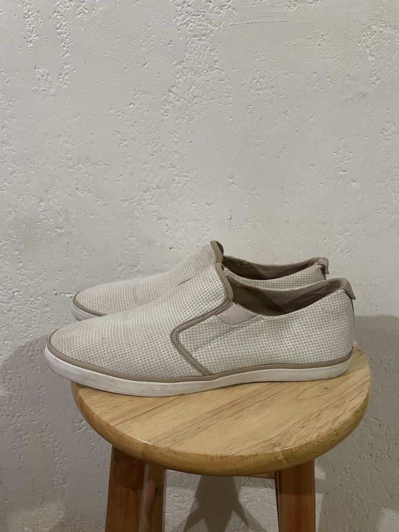 CALL IT SPRING Beige & White Slip-On Shoes (Category: Casual Shoes) located in Talisay. Submitted by mrjannchristian (Listing ID 1465872408, Image 1). Description: - Brand: Call It Spring - Style: Easy slip-on casual shoes - Color/Material: Neutral beige woven fabric - Comfort: Cork insoles - Soles: White rubber outsoles with light wear marks - Condition: Great for everyday wear, stylish and comfortable WITH BOX :) .