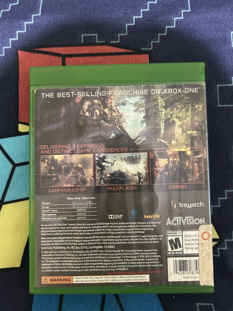 Call of Duty Black ops3 (Category: Xbox) located in Davao. Submitted by yslbns (Listing ID 1465804408, Image 2). Description: Good Condition.