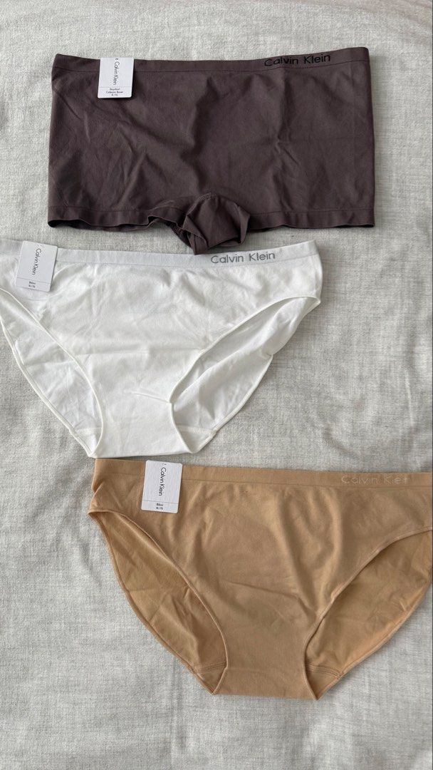 Calvin Klein Underwear (Category: Undergarments & Loungewear) located in San Juan City. Submitted by sydneyr. (Listing ID 1465834042, Image 1). Description: All three: ₱1,700 Boyshort: ₱750 Bikini Briefs: ₱650 each.