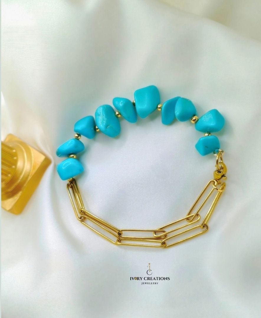 Calypsi Turquoise Nuggets Bracelet (Category: Bracelets) located in Valenzuela. Submitted by ivorycreations (Listing ID 1465778790, Image 2). Description: .
