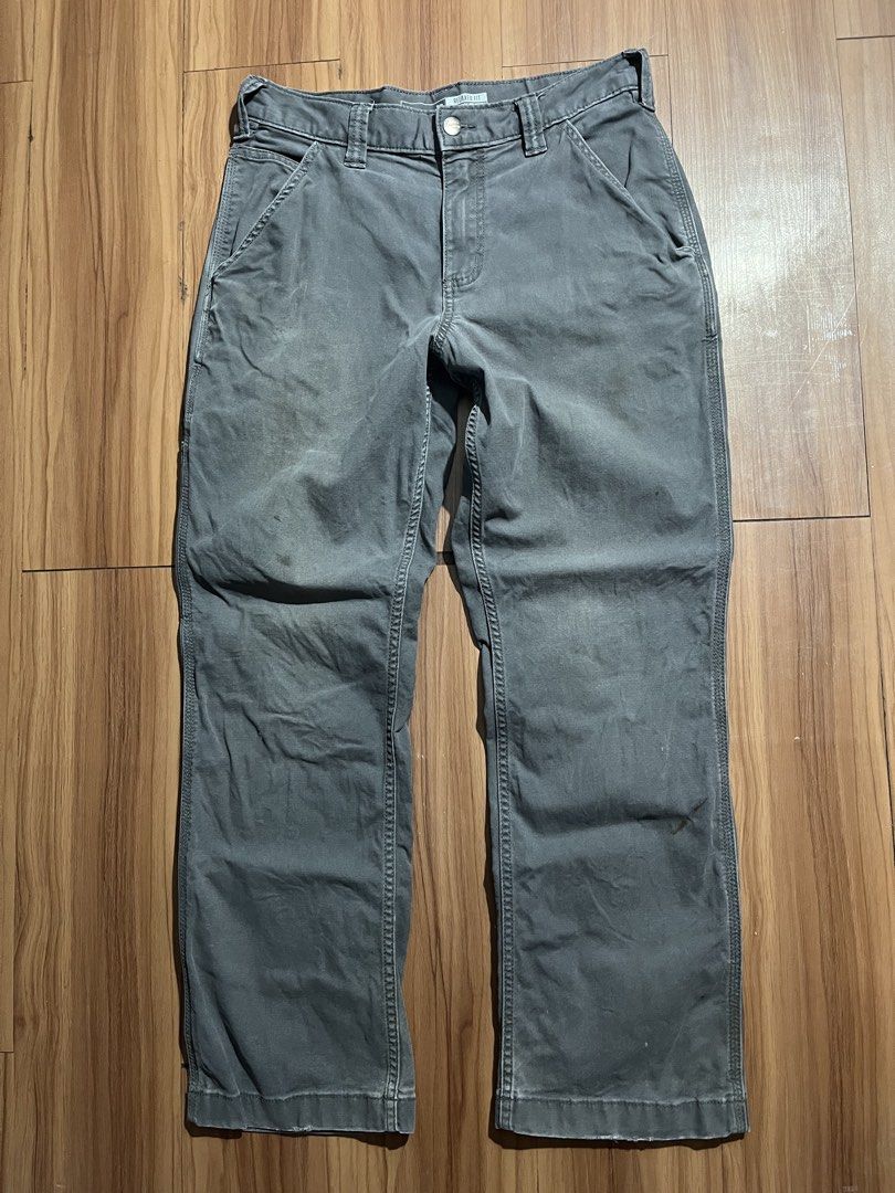 Carhartt Relaxed Fit pants (Category: Jeans) located in Manila. Submitted by 94th. (Listing ID 1465774720, Image 2). Description: Carhartt Relaxed Fit pants •Width: 30 •Length: 38 •Hem: 8 •Stain ₱880 + Shipping fee MOP: Gcash Courier: J&T, LBC and Lalamove or Meet up 📍Loc: Valenzuela City.