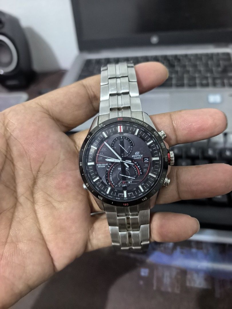 casio edifice solar (Category: Jewelry) located in Cavite. Submitted by tobibrat (Listing ID 1465917593, Image 1). Description: casio edifice solar model EQS-A500 with box and 1pc extra link 4k fix pick up only pascam dos gentri cavite.