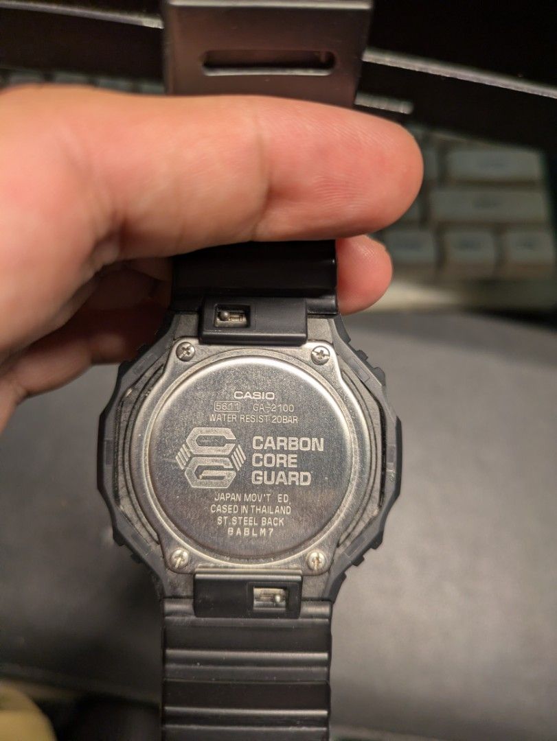 Casio G-Shock GA-2100 Triple Black/Stealth (Category: Men's Watches) located in Quezon City. Submitted by kovdeclutters (Listing ID 1465828706, Image 2). Description: Selling an authentic Casio G-Shock GA-2100-1A1 "CasiOak" in the iconic Triple Black / Stealth colorway. Watch is in overall good condition just some minor daily wear Location is Marikina, shipping c/o buyer RFS: Will upgrade to the "luxe" model.