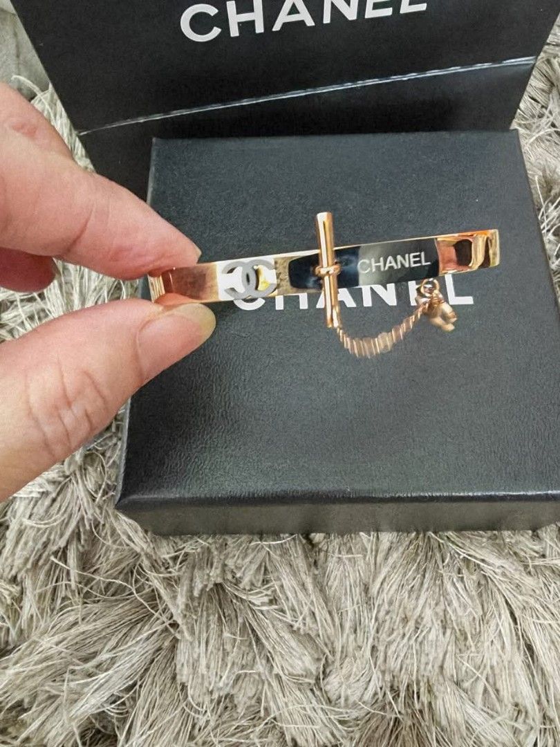 Chanel Rose Gold Bangle, Women's Fashion, Jewelry & Organisers ...