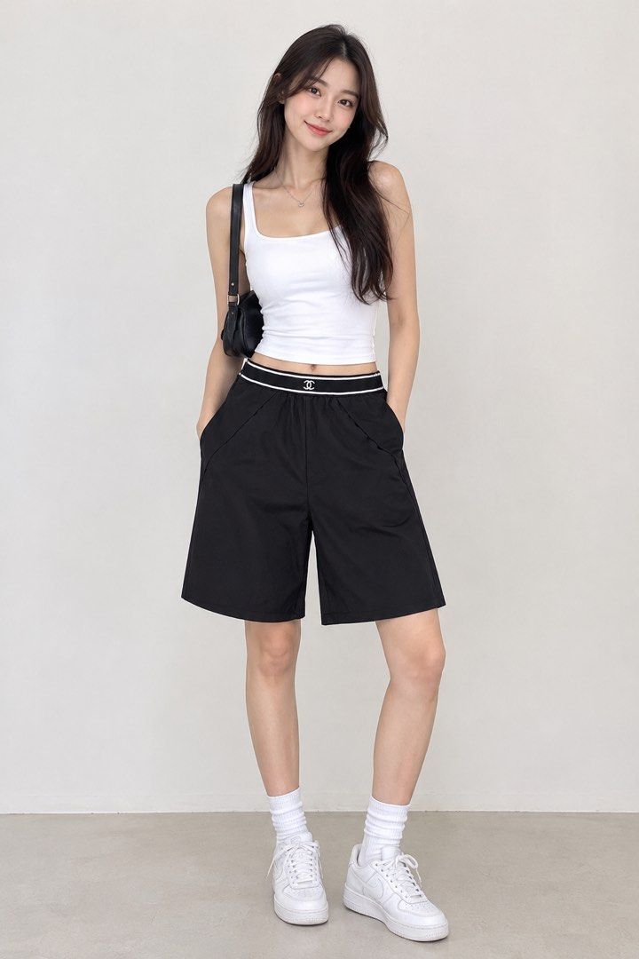 Chanel vintage short (Category: Shorts) located in Quezon City. Submitted by swift_kenjie (Listing ID 1465918788, Image 1). Description: CHANEL VINTAGE SHORTS 🖤✨ Rare & classy CHANEL piece 🤍 Made in Italy 🇮🇹 | Size 40 Iconic CC logo detailing + signature CHANEL waistband ✨ 30-34 waist With two side pocket .