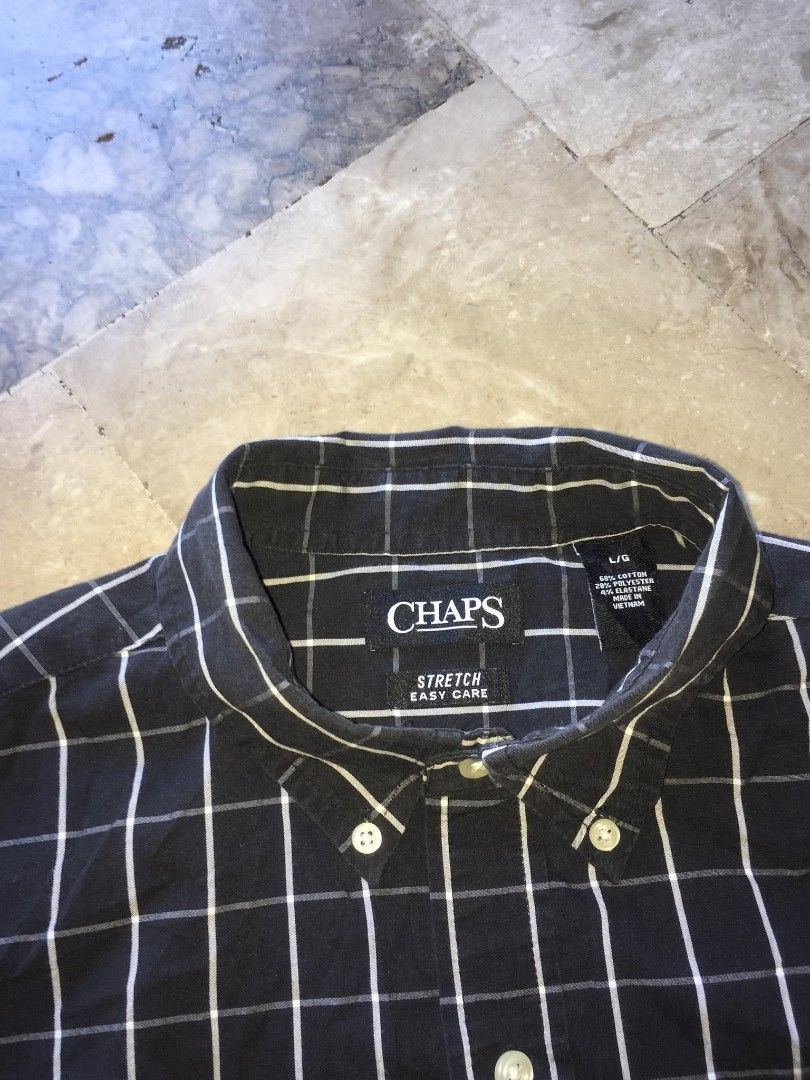Chaps Longsleeve Black Shirts For Men Size Large (Category: Tshirts & Polo Shirts ) located in Naga. Submitted by bonethugz1822 (Listing ID 1465760221, Image 3). Description: Verygood condition No flaws 9/10 colorate Large to xl 450+sf.