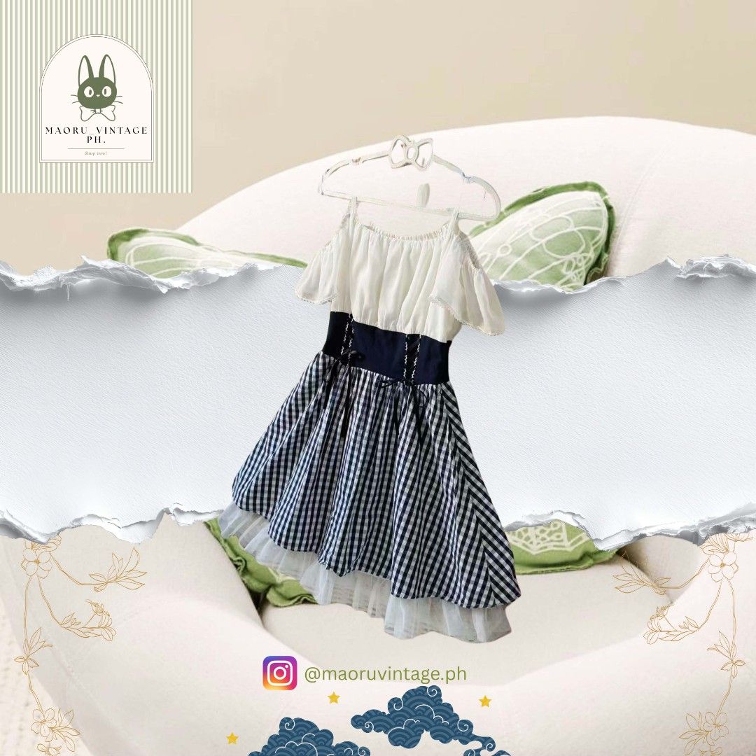 charming black-and-white gingham dress (Category: Dresses) located in Koronadal. Submitted by maoruvintageph (Listing ID 1465952549, Image 1). Description: Hi this is Mauro 🛍️, how may I assist you today? 🔖 Import item 📦✈️ charming black-and-white gingham dress DM me for order.