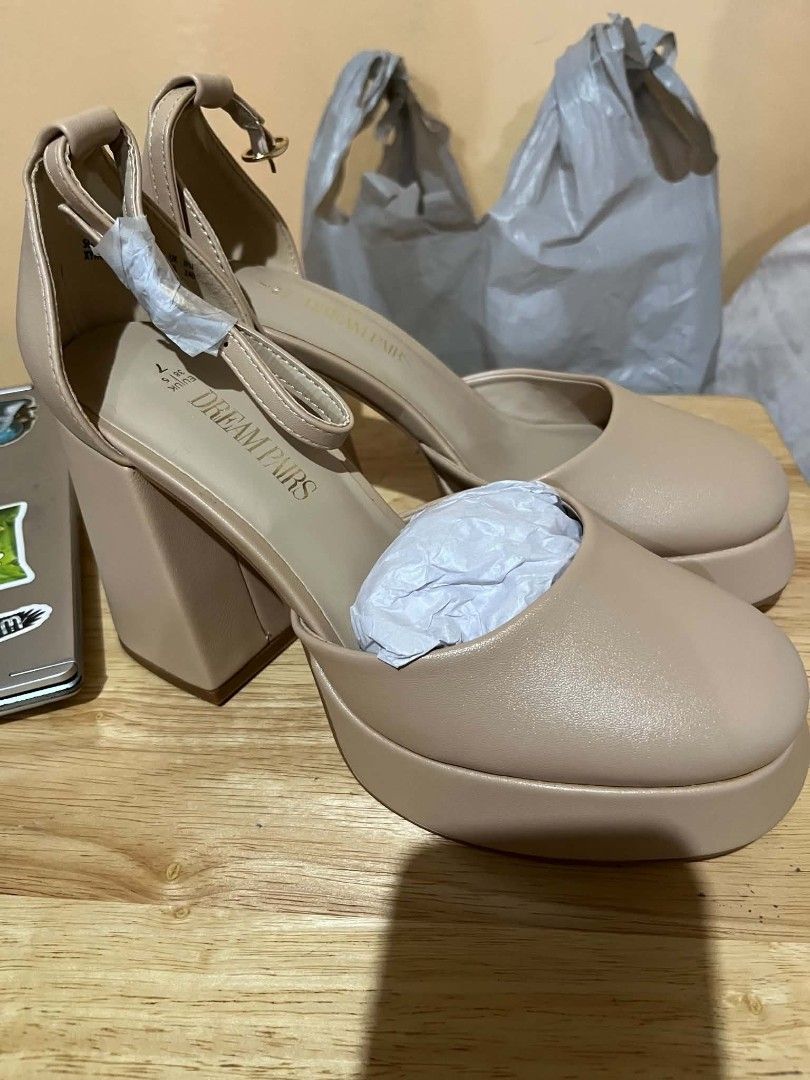Chunky High Heels (Category: Heels) located in Pasig City. Submitted by ladythings (Listing ID 1465819739, Image 1). Description: Dream Pairs Size 7US/ EU38 Brand new from US no box.
