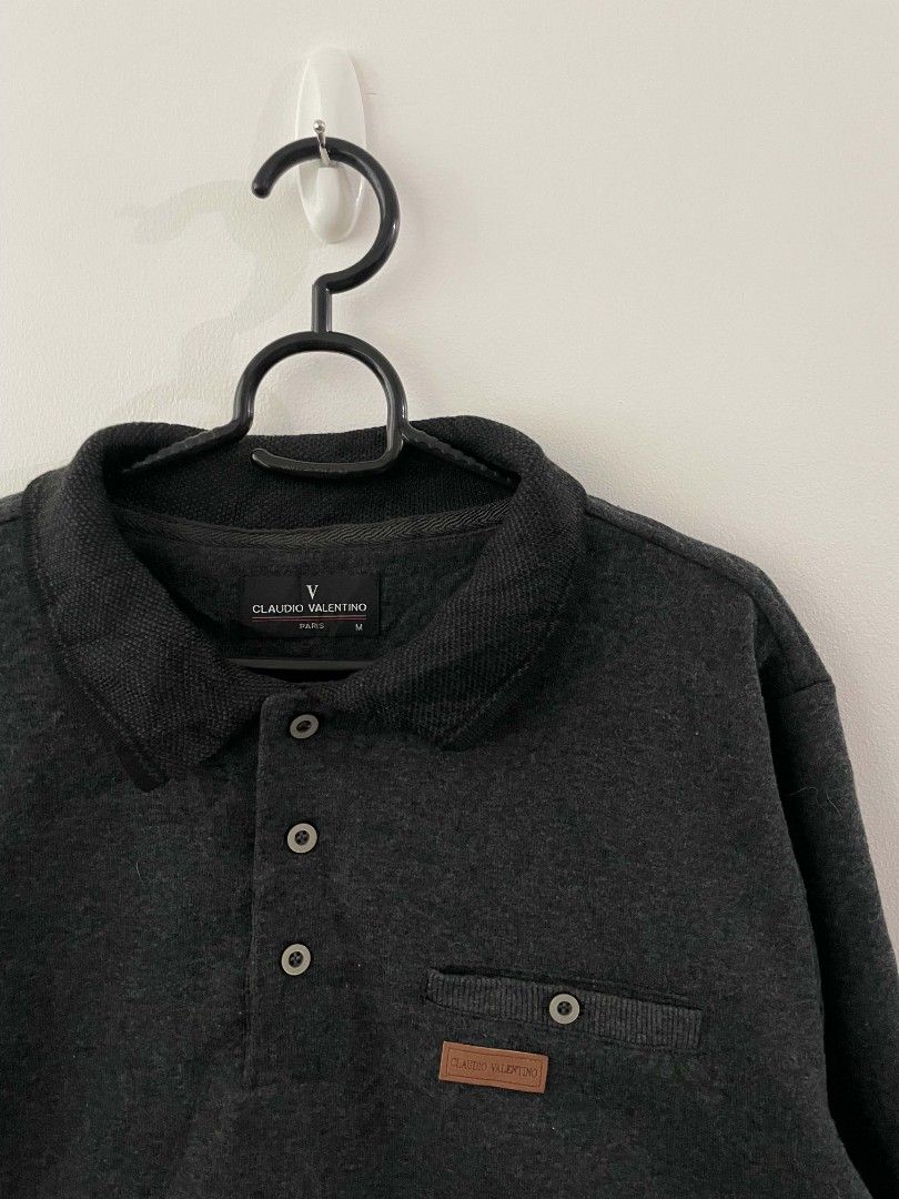 Claudio Valentino Polo Gray Sweater (Category: Coats, Jackets and Outerwear) located in Quezon City. Submitted by mariaplusmoshi (Listing ID 1465760261, Image 2). Description: deets alr posted 📍Ever, Commonwealth, Q.C MOP: Gcash Lalamove/J&T.