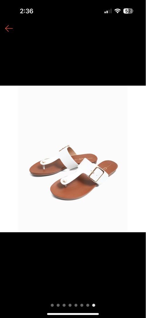 CLN Adana White Sandals Size 35 (Category: Flats & Sandals) located in Quezon City. Submitted by staytunedcloset (Listing ID 1465821668, Image 1). Description: - Brand: CLN - Model: Adana Slides - Color: White with gold buckle and brown footbed - Size: 35 - Condition: Brand new, never worn - Inclusion: Original red box and online receipt - Style: Toe post design, perfect for casual days Accepts GCash, BDO payments only. .
