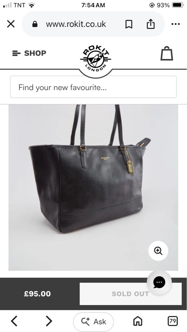 COACH BLACK LEATHER TOTE SHOPPER SHOULDER BAG (Category: Shoulder Bags) located in General Mariano Alvarez. Submitted by adonid (Listing ID 1465953516, Image 2). Description: COACH BLACK LEATHER TOTE SHOPPER SHOULDER BAG GOOD CONDITION NORMAL SIGN OF USAGE ONLY.